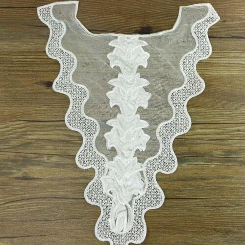 1pcs fabric with white lace collar rose wedding dress collar lace sewing crafts