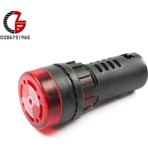 12V 24V 110V 220V AD16-22SM LED Light Flash Alarm Indicator Light Signal Lamp Buzzer Warning Light