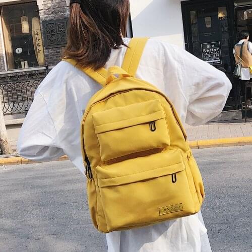 2019 Backpack Women Solid Color School Bag For Teenage Girls Shoulder Travel Bag Multi Pocket Nylon Back pack Mochila Feminina