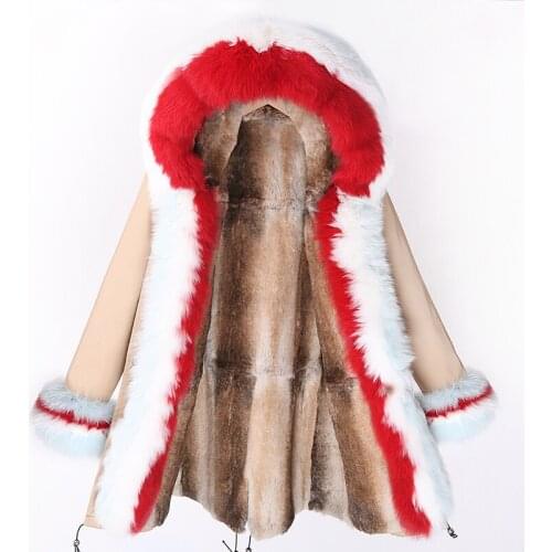 2020 New Waterproof Winter Coat Women Parka Long Plus Size Real Rabbit Fur Lined Jacket Fashion Female Outerwear Streetwear