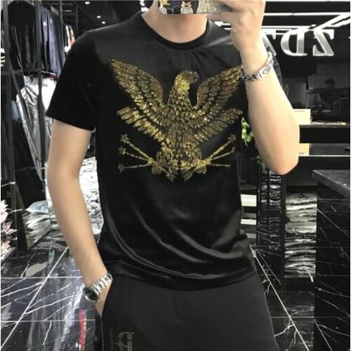 2021 designer tshirt Mens Clothes summer Men Clothing short Sleeve top tees Plus Size Diamond stone High Quality Korean Style