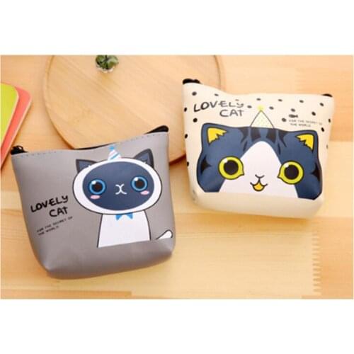2021 girl coin purse cute cartoon kitten PU material kids coin purse student coin purse key coin storage bag Christmas gift