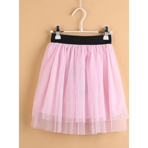 2021 Summer Girl Pure Color Lace Mesh Skirt Fashion Girl Childrens Mesh Drape Solid Color Breathable Soft Dance Puff Skirt
