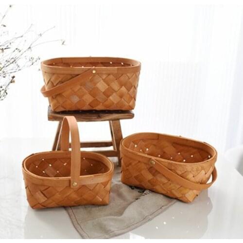 3 x Wood Garden Basket Wooden Garden Trug Fruit Vegetables Basket For Sussex