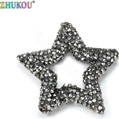 12*12mm Glittering Pendants Cubic Zirconia Spacer Five Pointed Star DIY Jewelry Bracelet Necklace Making,Model:VZ186