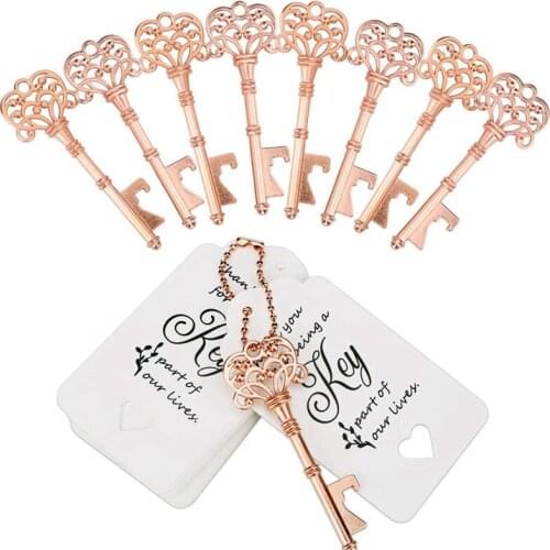 60Set Key Bottle Openers,Key Bottle Opener with Escort Card Tag and Key Chains for Wedding Favors Engagement/Christmas