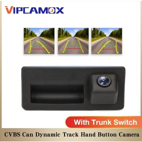 Vehicle Rear View Camera Canbus Dynamic Trajectory with Trunk Switch 170° View Backup Reverse Camera for VW Skoda Audi MIB Radio