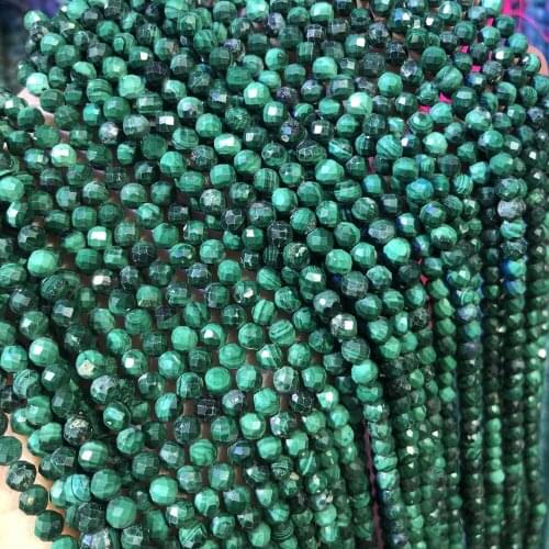 Natural Agates Beads Round Shaped Malachite Loose Beads 2 3 4 MM Pick Size For Making DIY Jewelry Necklace
