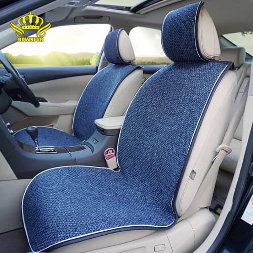 ROWNFUR New Arrival 1pcs Universal Car Seat Covers For Front Seats Four Seasons Flax Seat Covers Interior Seat Protect Cushion