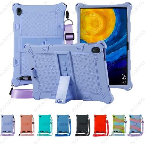 Kids Case for Lenovo Tab P11 TB-J606 2020 Non-toxic Slim Soft Silicone Shockproof Full Body Protective Cover,with Shoulder Strap