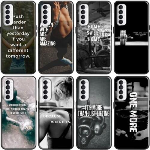 Motivational Gym Fitness Case For Realme 8 Pro 6 7 i Q3 Pro C3 C21 GT Neo Cover For OnePlus 9 Pro 8 7T 8T 9R Nord