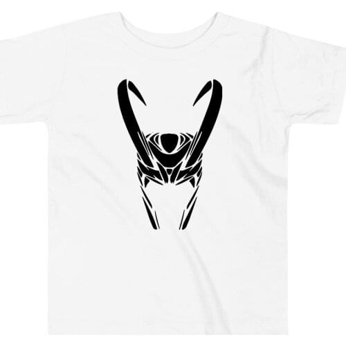 Loki T-shirt Horned Helmet Kids TShirt Superhero Shirt Boys Girls Fashion Tee Summer Clothes Cotton Casual Top Childs Clothing
