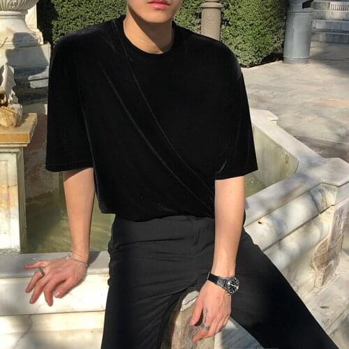 Short-sleeved Mens High-end Half-sleeved Korean Trend 2020 Summer Solid Color T-Shirt Round Neck Bottoming Compassionate Shirt