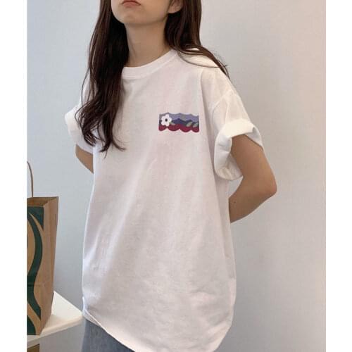 Summer Kawaii Print Casual Unisex T-Shirt 2021 Harajuku England Style Fashion Short Sleeve Clothes Hip Hop Cool Funny Streetwear