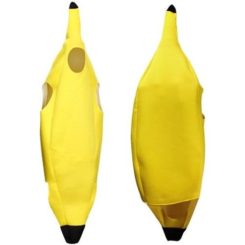 Banana Costume Fancy Dress Outfit Men Women Unisex Funny Stag Yellow Fruit Party
