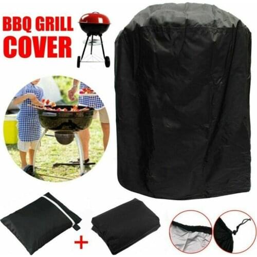 Round Grill Cover- Water Proof Heavy Duty Outdoor Oxford Cloth BBQ Grill Cover Dome Smoker Cover