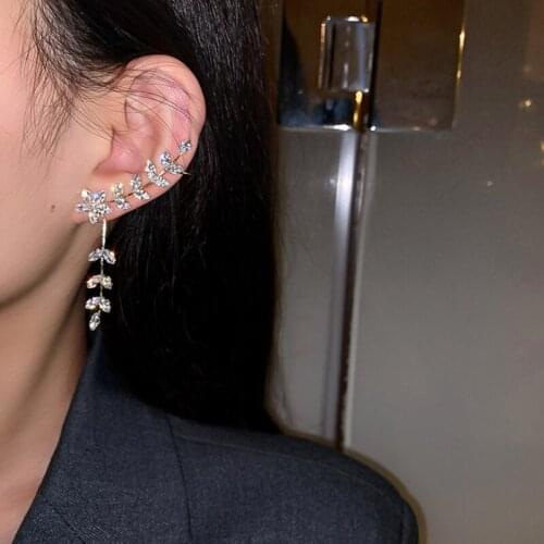 Summer new personality creative leaf branch pendant earrings luxury fashion prom party earrings for women holiday gift jewelry