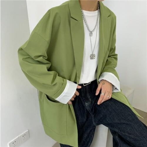 2021 Mens Fashion Trendy Casual Outerwear Handsome Suit Jackets Western Clothes Coats 6 Color Long Blazers Plus Size M-3XL