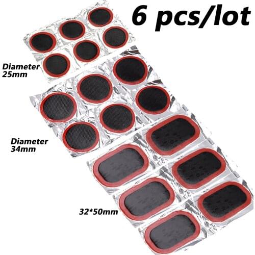 6pcs/lot Cycling road mountain fixed Bicycle Bike Repair Fix Kit Flat Rubber Tire Tyre Tube Tire repair Patch Kit cold patching