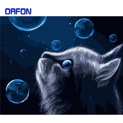 ORFON Painting By Numbers Animal Cat Drawing On Canvas HandPainted Art Gift DIY Picture By Number Animal Kits Home Decoration