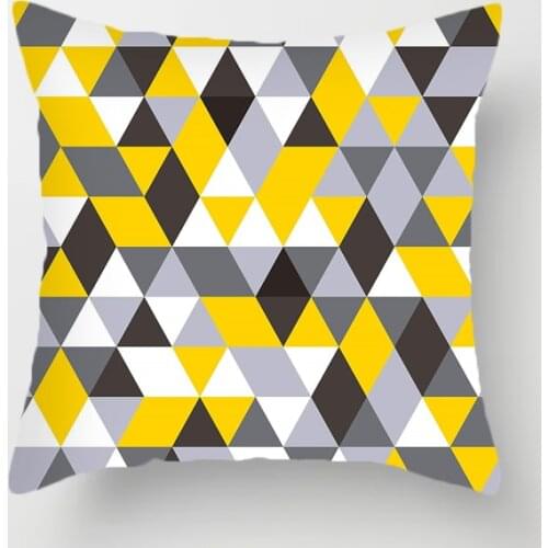 Yellow Geometric Pillow Cover Soft Plush Pillow Case Throw Pillows for Living Room Sofa Car Bedroom Cushion Cover Home Decor Elk