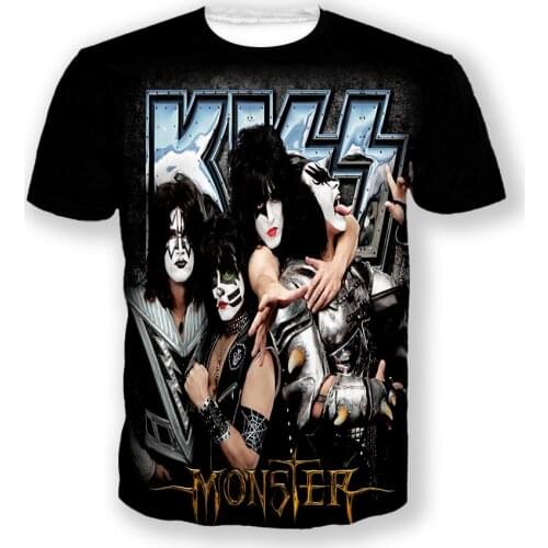 Xinchenyun New Men/Women Kiss Band 3D Printed Short Sleeve T-Shirt Fashion T Shirt Sport Hip Hop Summer Tops L23