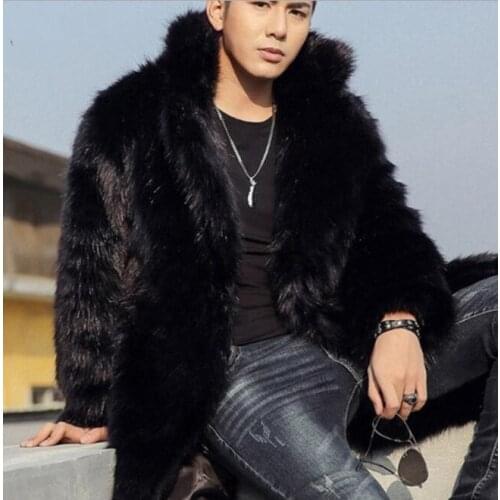 Autumn faux mink leather jacket mens winter thicken warm long fur leather coat men slim jackets jaqueta de couro fashion B45