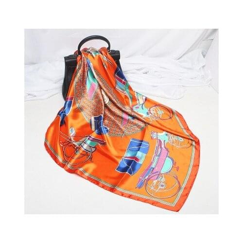 90*90cm New Carriage Chain Printed Kerchief Womens Fashion All-match Scarf Shawl women