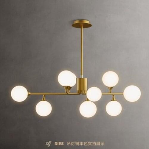 Postmodern luxury art deco chandelier for Dining Room Kitchen glass ball molecular lamp farmhouse gold chandelier lighting