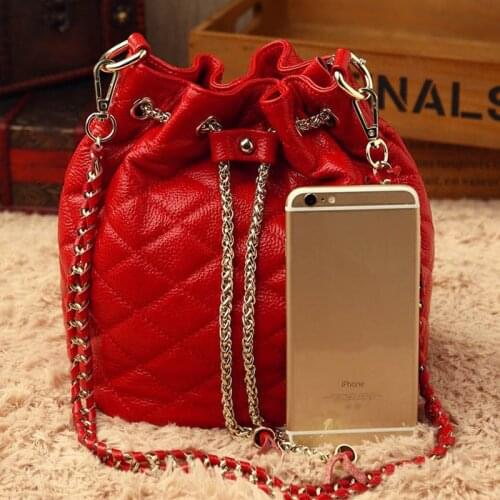 100% Genuine Leather Bags Womens Bucket Famous Brands Designer Handbags High Quality Ladies' Shoulder Messenger Bags