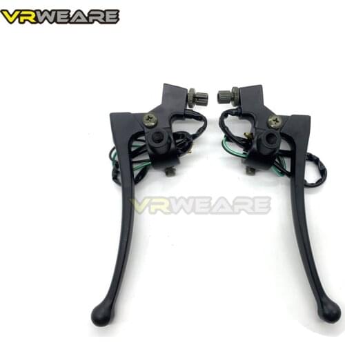 Universal Motorcycle 22mm 7/8" Length Clutch Brake Levers W/ 10MM Mirror Holder Hole For Honda CG125 150 ATV Pit Bike Black