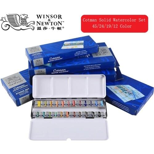 WINSOR&NEWTON Cotman Solid Pigment Watercolor Paint /12/24//45 Color Cotman Senior Watercolor Art Drawing Portable Sketch Set