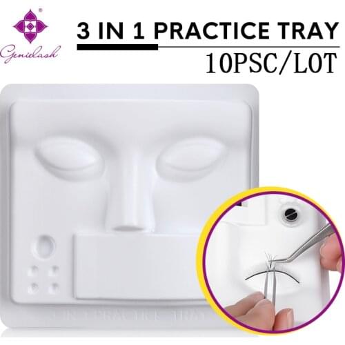 10 PCS 3 in 1 Eyelash Extension Training Tools Reusable Grafting Practice Holder for Replacing Mannequin Head