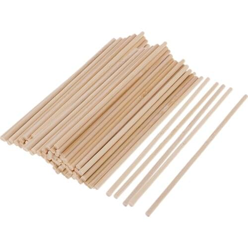 100 Pack 4mm Balsa Wood Round Rod Plastic Rod Diy Architectural Model Material for Model Making Home Decoration