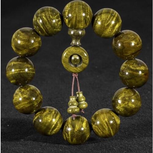 20mm Nature Silkwood gem Bangle Mala bead bracelet Amulet costful cimelia