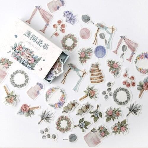 40Pcs/lot Vintage Plants Cartoon Animal Deer Food Stickers DIY Scrapbooking Bullet Journal Deco Album DIY Stationery Stickers
