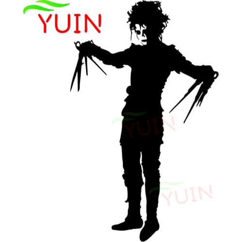 Edward Scissorhands Applique Fashion Car Window Decoration PVC Waterproof Sunscreen Car Sticker Black/White/Red/Laser/Silver