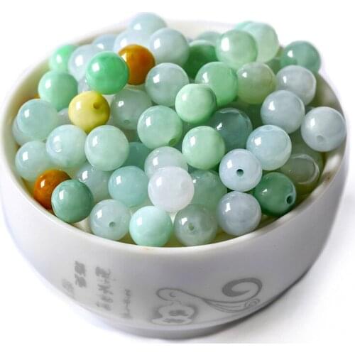 Natural Myanmar jade jadeite beads green jade beads 8mm DIY bracelets for men women jade gift jade beads bracelet necklace