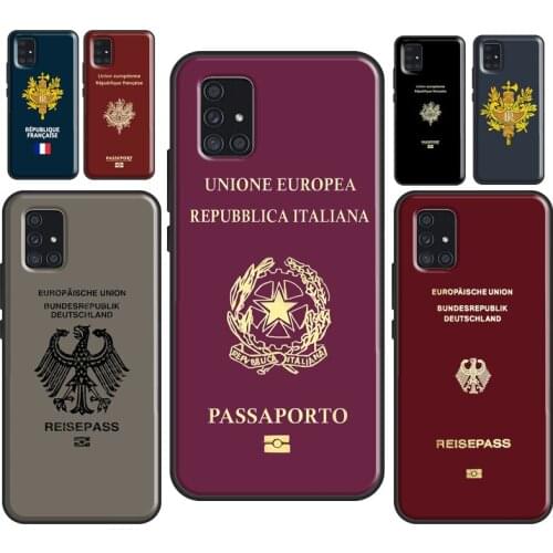 German Italian French Passport Case For Samsung Galaxy A51 A71 A31 A11 M21 M31 A10 A30 A40 A50 A70 A21S A20e Back Cover