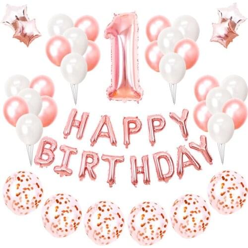 Rose Gold birthday bright piece balloon pack rose gold theme party baby shower birthday party decorations