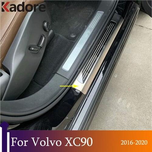 For Volvo XC90 XC 90 2016-2018 2019 2020 Stainless Steel Outer Door Sill Scuff Plate Trim Car Accessories Styling