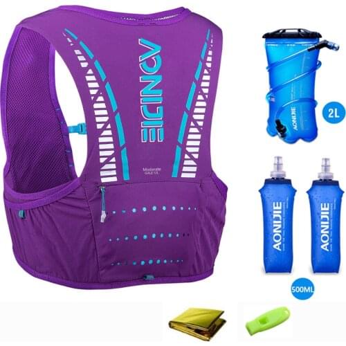 AONIJIE C933 Purple suit Update Outdoor Sports 5L Backpack Hydration Pack Rucksack Bag Vest Harness For Marathon Camping Running