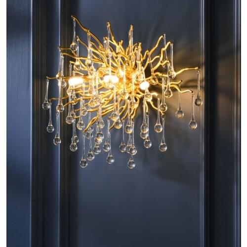 G9 Crystal Luxury LED Wall Light Gold Nordic TV Background Wall Lamp For Bedroom Bedside Restaurant Wall-Sconces AC90V - 260V