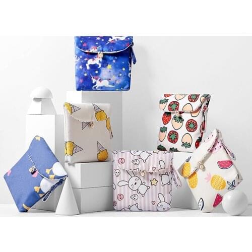 Sanitary Pad Pouch Towels Case for Small Things Storage Items and Women Home Travel Change Purse Cloth Mini Tampon Organizer Bag