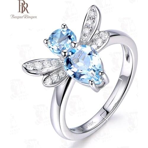 Bague Ringen NEW Best Sellers 925 Silver Finger Jewelry Ring Temperament Topaz Dragonfly Animal Opening Adjustable Lovely Cute