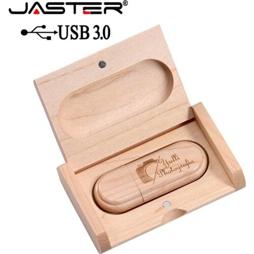 JASTER USB 3.0 high speed customer LOGO Wooden USB flash drive Maple wood + box pendrive 4GB 8GB 16GB 32GB memory stick gifts