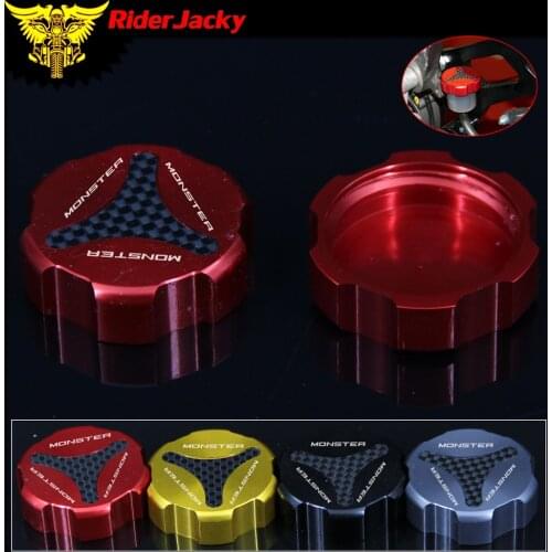 RiderJacky CNC Red Motorcycle Rear Fluid Reservoir Cap For DUCATI MONSTER 400/620/659/696/796/797/821/1100/S/EVO/1200/EVO