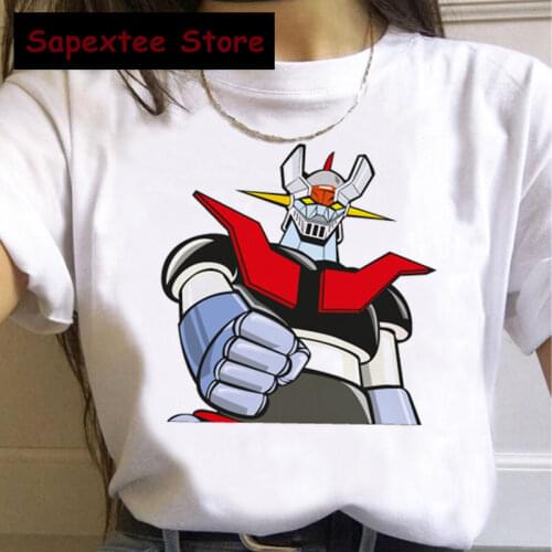Hot Japanese Anime Mazinger Z T Shirt Men Kawaii Cartoon Summer Tops Harajuku T-shirt Funny Graphic Tees Unisex Tshirt Male