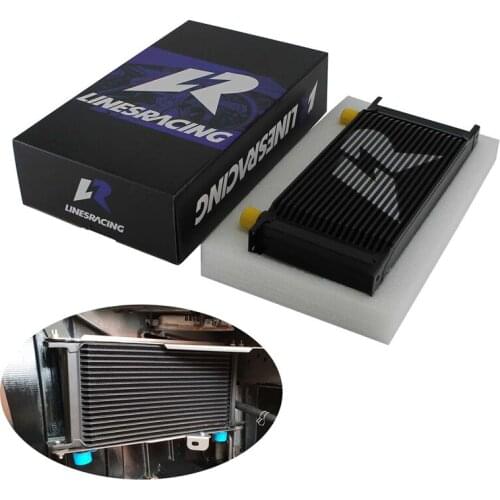 LINESRACING UNIVERSAL 19ROW AN-10AN Engine Racing OIL COOLER Black/Silver