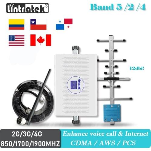 Signal Booster 850 1900 1700 mhz 4G 3G 2G Repeater UMTS Cell Amplifier Dual Band LTE AWS 3G PCS Cellular Hot sale mobile